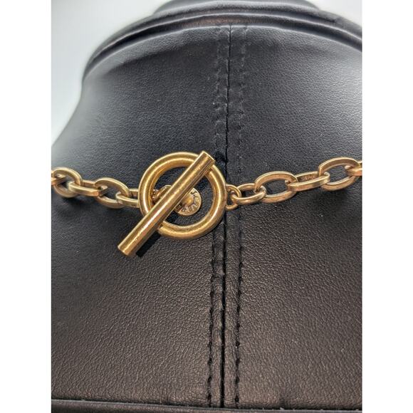 J. Crew Brown Crystal Encrusted Interlocking Link Toggle Clasp 30" Necklace - Picture 7 of 10